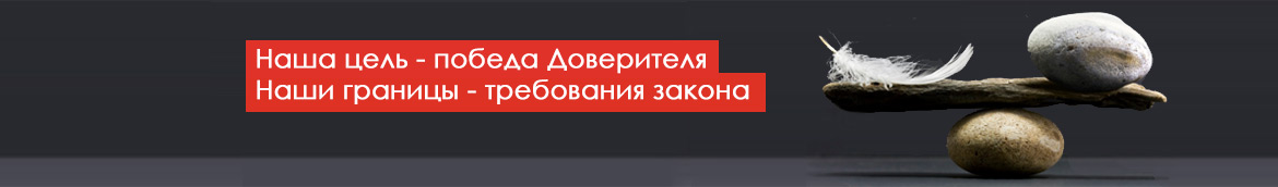 Наша цель - победа Доверителя, наши границы - требования закона!